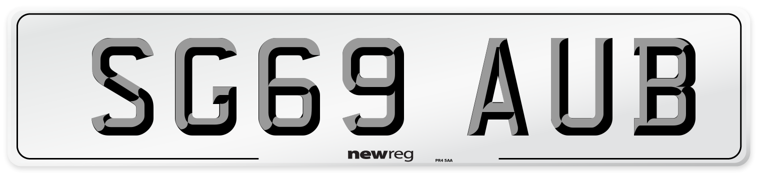 SG69 AUB Number Plate from New Reg